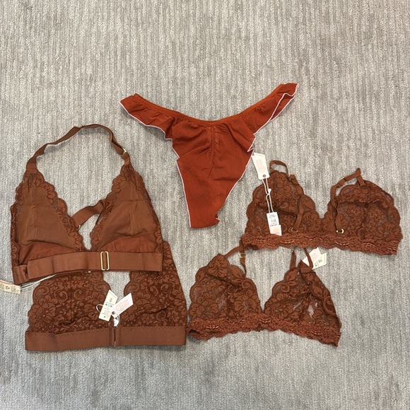 We Are HAH * Free People NWT Chi Bralette & Halter Bra Bundle & Panty Si… - Picture 12 of 12